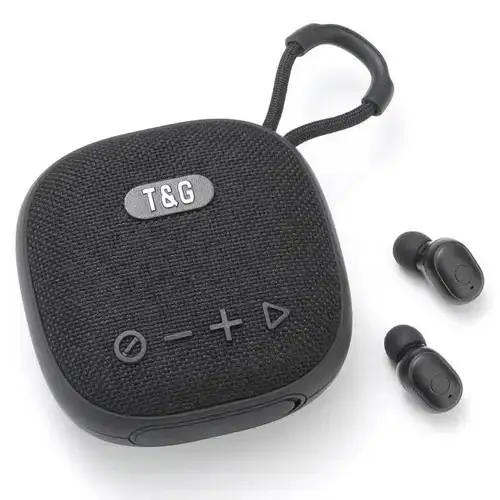 Портативная аккумуляторная Bluetooth колонка и вакуумные беспроводные наушники T&G TG-813 5W Black