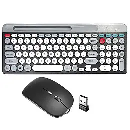 Комплект беспроводной клавиатура с мышью RIAS ZYG-806 Grey-Black