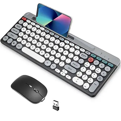 Комплект беспроводной клавиатура с мышью RIAS ZYG-806 Grey-Black