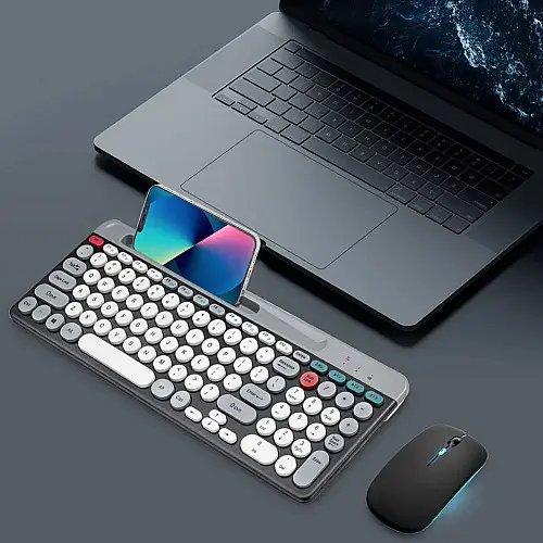 Комплект беспроводной клавиатура с мышью RIAS ZYG-806 Grey-Black