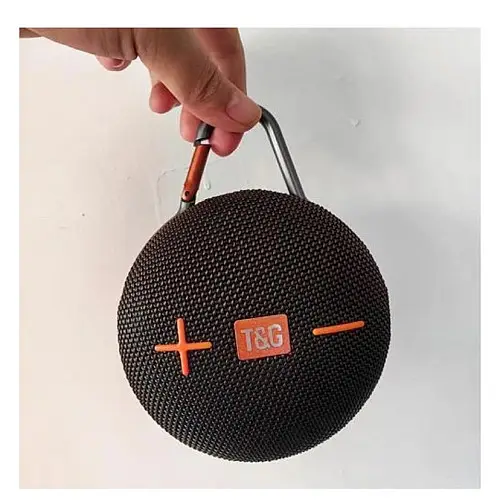 Портативна акумуляторна Bluetooth колонка з карабіном T&G TG-648 FM Radio AUX micro-SD USB 5W Чорна
