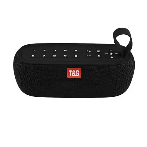 Портативная аккумуляторная Bluetooth колонка с LED часами и защитой от брызг T&G TG-177 Black