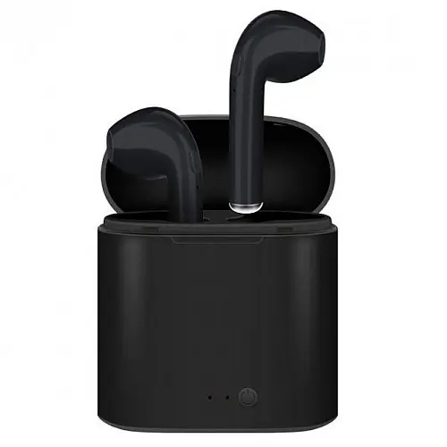 Бездротові блютуз навушники i7 Mini TWS з боксом для зарядки Black (au057-hbr)