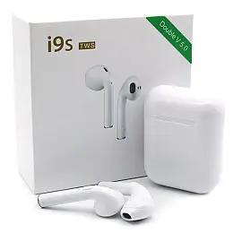 Бездротові блютуз навушники i9s TWS з боксом для зарядки White (au063-hbr)