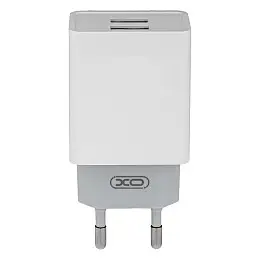 Зарядний пристрій XO L65EU 2.4A адаптер 2 USB + кабель Type C Білий