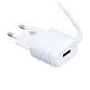 Сетевий зарядний пристрій Inkax CD-09 2.1A 1 USB + кабель Lightning Білий
