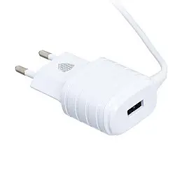 Сетевий зарядний пристрій Inkax CD-09 2.1A 1 USB + кабель Lightning Білий