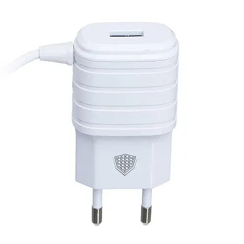 Сетевий зарядний пристрій Inkax CD-09 2.1A 1 USB + кабель Lightning Білий