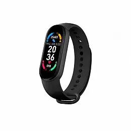 Фітнес браслет Smart Band M6 крокомір, вимірювання тиску та пульсу Чорний (hub_65pnxp)