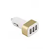 Зарядний пристрій Car 11582 автомобільний квадрат 3USB 3.1A Gold White (av135-hbr)