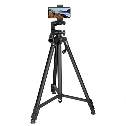 Штатив для камери та телефону TRIPOD 380A 0.5 м -1.35 м Чорний
