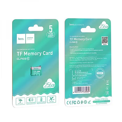 Карта пам'яті MicroSDXC Hoco 256gb 10 Class Бірюзовий