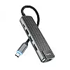 Концентратор USB Hoco HB23 Easy view 5 в 1 Type-C - HDMI PD60W USB3.0 / USB2.0 / RJ45 Сірий