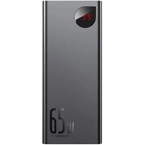 УМБ Power Bank Baseus Adaman Metal Digital Display 20000mAh 65W, Чорний (QC3.0 PD3.0)