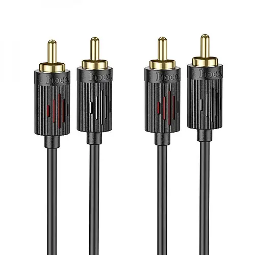 Аудіокабель Hoco UPA29 dual AUX Jack 3.5 на 2 RCA / 1.5 м Чорний