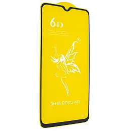 Захисне скло Mirror 6D Glass 9H Poco M3 2021 Чорне