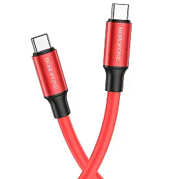 Кабель передачі даних Borofone BX82 Bountiful Type-C to Type-C 1 м 60W 20V / 3A Червоний