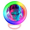 Кольцевая светодиодная LED лампа на телефон RIAS A4S RGB аккумуляторная с зеркалом 11см