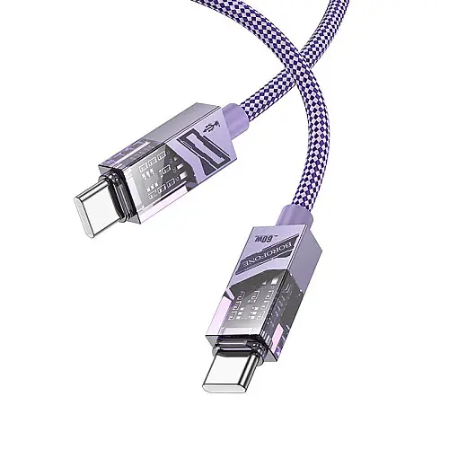 Кабель для зарядки та обміну даними Borofone BU42 Octavia 60W 3A/20V Type-C to Type-C 1.2 m Фіолетовий