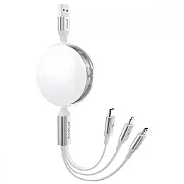 Кабель Proove Triple Sync 3in1 Type-C/Micro USB/Lightning 1.2м білий