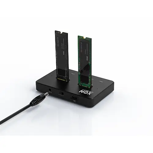 Док-станция клонировщик XON MemoryDock для двух M.2 NVMe PCIe USB 3.1 Type-C Черный (XMD1C13NV2PB 6464)