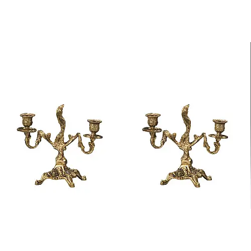 Набор Virtus Часы Mother With Angel 25 x 19см Два канделябра Lan Large 20 x 21см Золотистый (5753-4147SET)