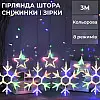 Гірлянда-штора Lugi Зірки та сніжинки розмір 3*0,9м 10 фігур мультиколор (1733065ML)