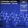 Гірлянда-штора Lugi Зірки та сніжинки розмір 3*0,9м 10 фігур синій (1733066BL)
