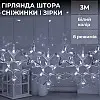 Гирлянда-штора Lugi Звезды и снежинки размер 3*0,9м 10 фигур белый (1733067W)