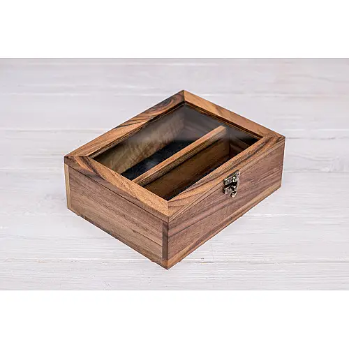 Дерев'яна коробочка для зберігання окулярів ecoWalnut 180х141х67 мм