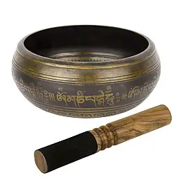 Поющая чаша Kailash Авалокитешвара 165х165х71 мм Античний Бронзовий (27712)