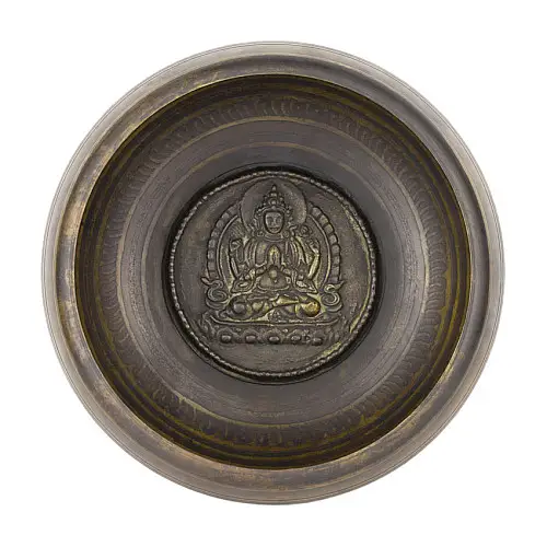 Поющая чаша Kailash Авалокитешвара 165х165х71 мм Античный Бронзовый (27712)