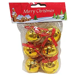 Набор елочных игрушек Bambi Металлические колокольчики ААА23145 6 шт