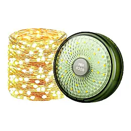 Світлодіодна вулична гірлянда RIAS KXK-828 RGB IP44 акумуляторна з ліхтарем 8 м Green