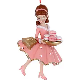 Елочная игрушка BonaDi Girl with macarons 10х15 см Разноцветный DP232142