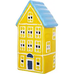 Светодіодний будиночок BonaDi Town 10.5х7х19 см Жовто-блакитний DP232159