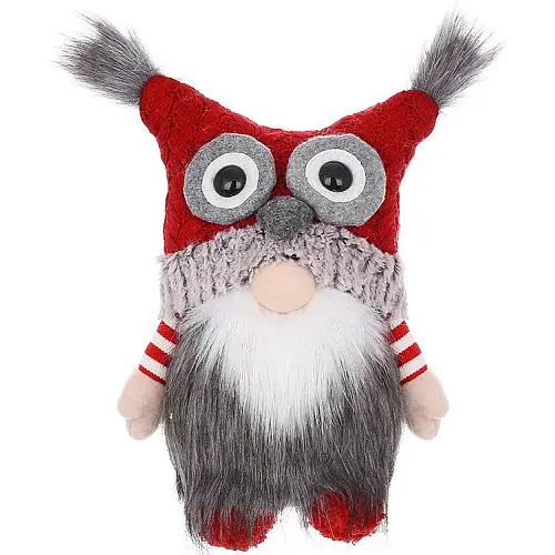 Декоративна іграшка Gnome з совою на капелюсі 31 см Різнокольоровий BonaDi DP232202