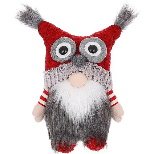 Декоративна іграшка Gnome з совою на капелюсі 37 см Різнокольоровий BonaDi DP232203