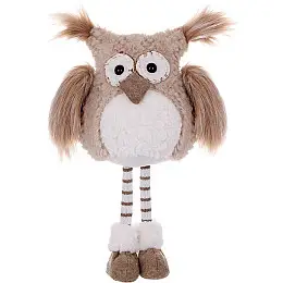Декоративная игрушка Owl 52 см Коричнево-белый BonaDi DP232224