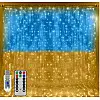 Гирлянда штора с пультом No Brand SFK-09 флаг Украины USB 3х3 м Голубо-желтый (2400180685)