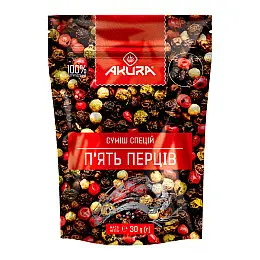 Приправа Суміш перців горошком ТМ Akura 30 г