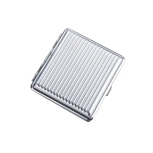 Пластиковый портсигар Champ High Stripe на 20 стандартных сигарет Серебристый (40519062SL)