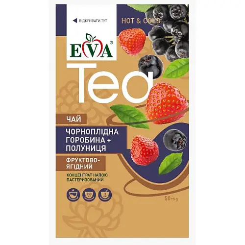 Джем чай Eva Фруктово-Ягодный Черноплодная Рябина + Клубника 12 шт