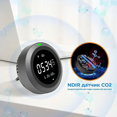 Термогігрометр з датчиком вимірювання CO2 з WiFi SBT group PTH-8 (PTH-8-12)