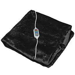 Плед шаль Lesko 100*65 Black одіяло з підігрівом usb від повербанка