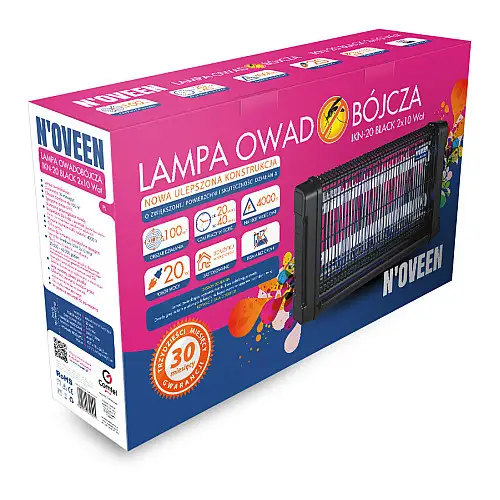 Уничтожувач комах Noveen IKN-20 100 кв м 437х100х265 мм Чорний