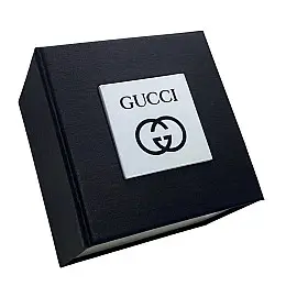 Подарочная упаковка-коробка для часов Gucci черный 90х90х60 мм