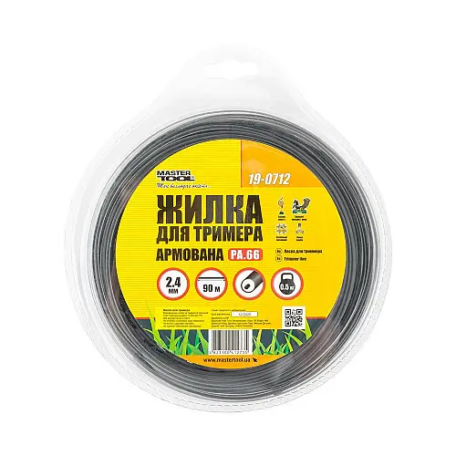 Леска для триммера КРУГ АРМОВАНИЙ 2.40 мм 90 м (блістер) MASTERTOOL