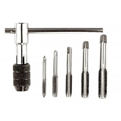 Набор метчиков MASTERTOOL с Т-образным держателем 6 эл. (M4/M5/M6/M8/M10) 15-1406