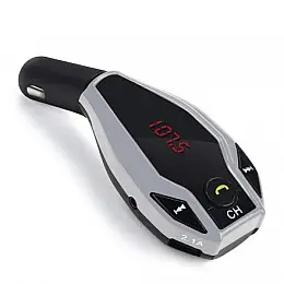 FM-трансмітер RIAS X7 Bluetooth+USB+SD+AUX+MP3+Hands Free Чорний-Срібний (3_00313)